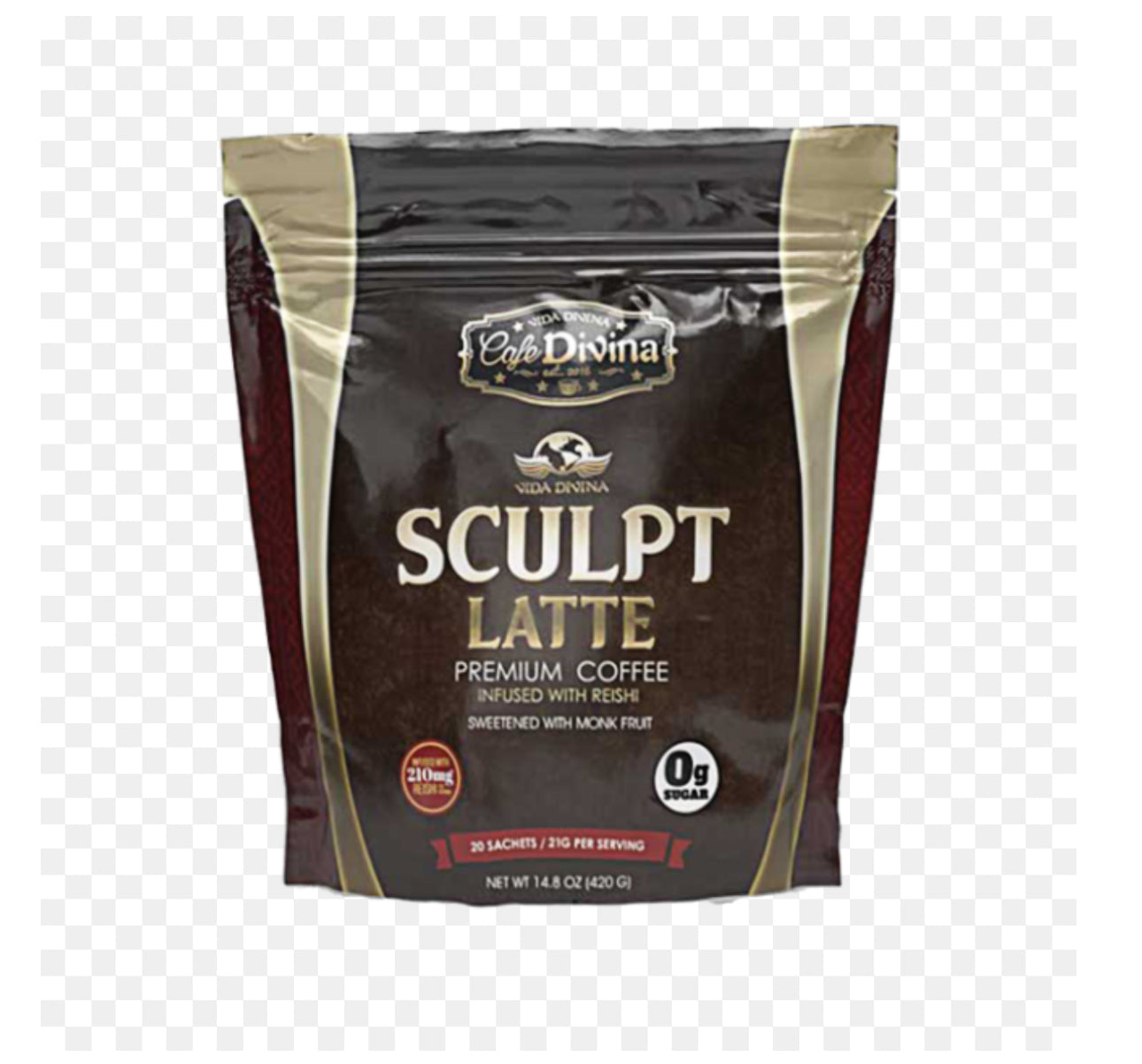 Vida Divina Sculpt Latte – Creamy Instant Coffee with Reishi (20 Sachets)