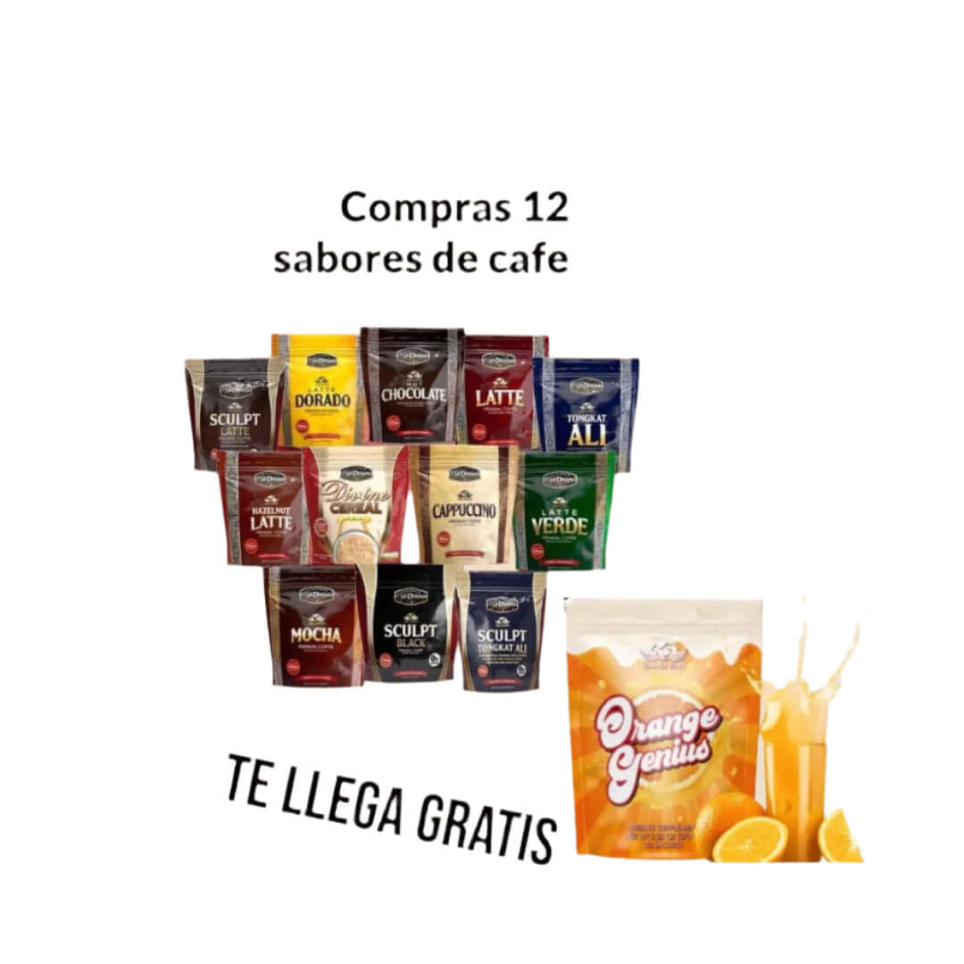 Combo 12 Café Vida Divina + Orange Genius gratis.
