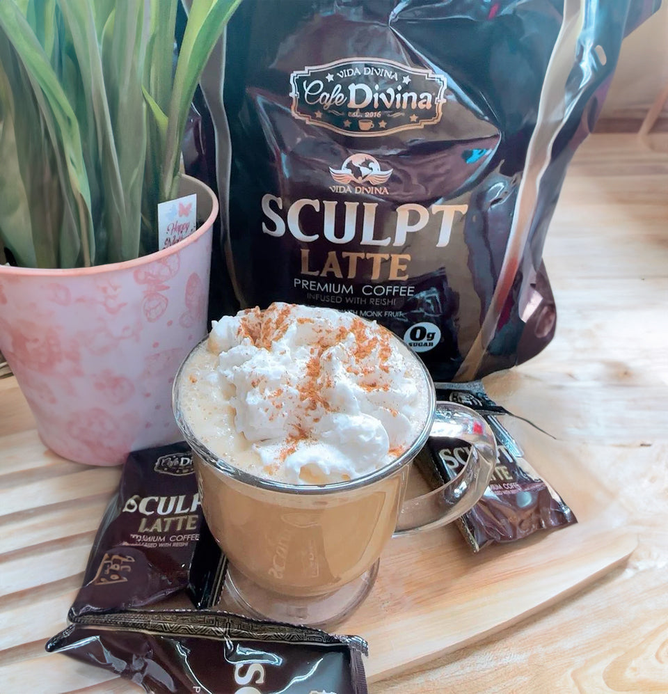 Vida Divina Sculpt Latte – Creamy Instant Coffee with Reishi & Garcinia (20 Sachets)