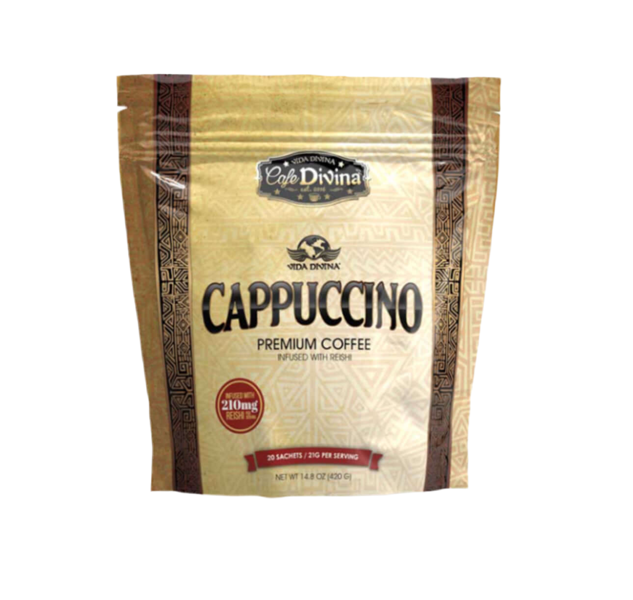 Vida Divina Cappuccino – Instant Creamy Coffee with Reishi (20 Sachets)