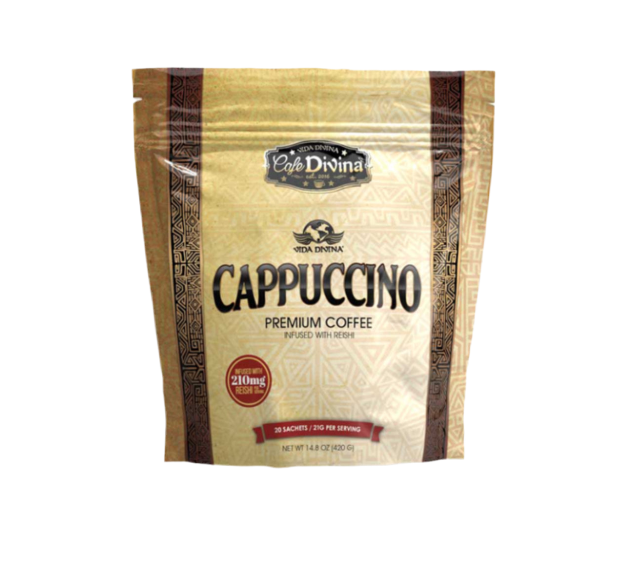 Vida Divina Cappuccino – Creamy Instant Coffee with Reishi (20 Sachets)