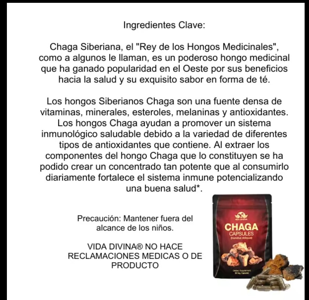 CHAGA VIDA DIVINA NATURAL