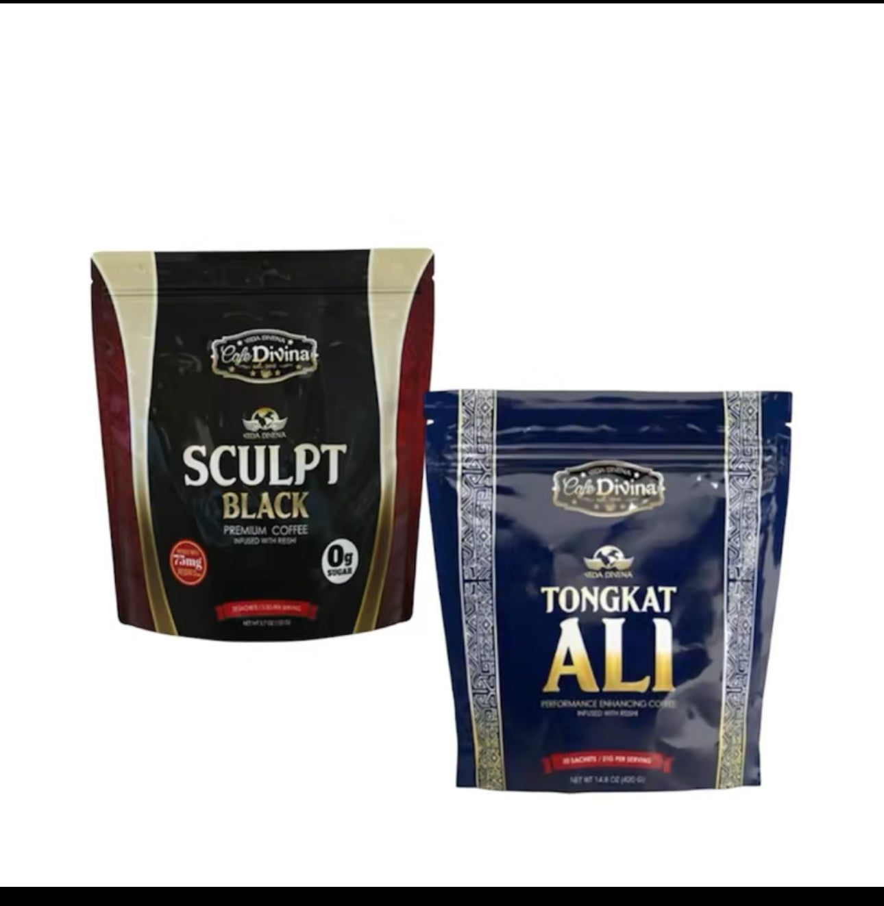 Combo Café Premium – Sculpt Black & Tongkat Ali | Sin Azúcar y Con Reishi