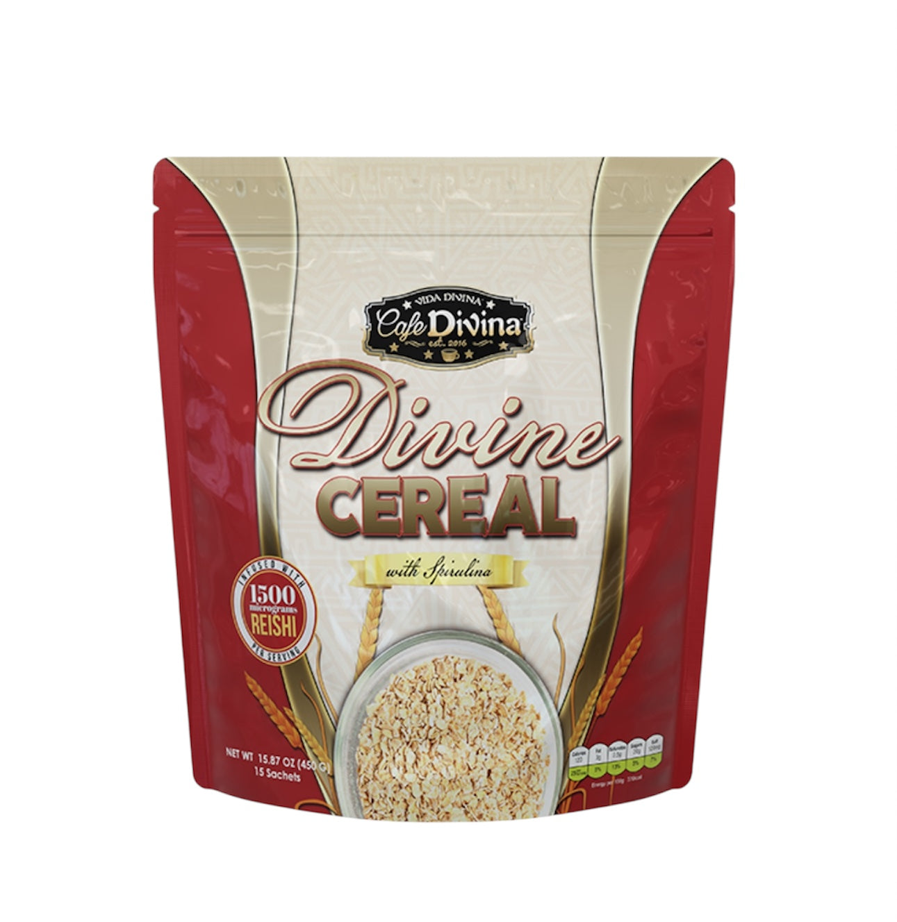 Vida Divina Divine Cereal with Reishi & Spirulina – Natural & Healthy Nutrition